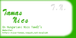 tamas nics business card